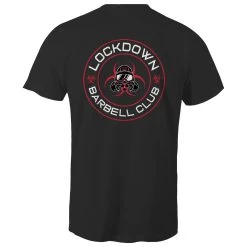 Lockdown Barbell Club Mens T-Shirt - Black -Fitness Equipment Store 6b53a3eac3be4e9cae36627603bc9973