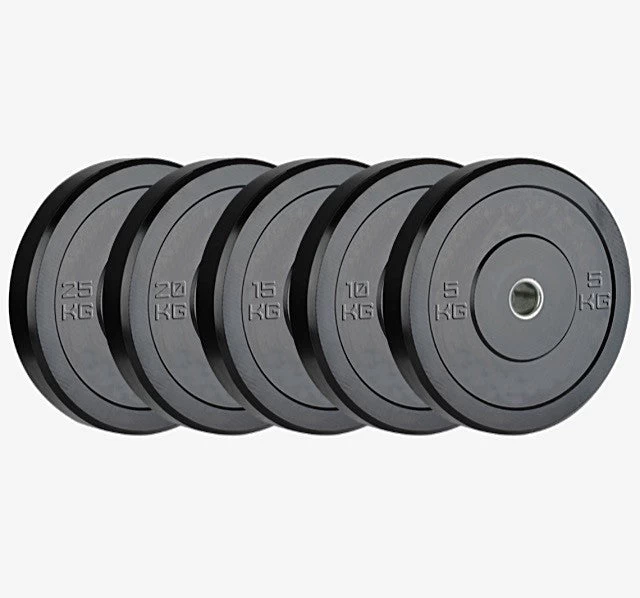 Olympia 150kg Black Bumper Plate Set 3 Olympia 150kg Black Bumper Plate Set