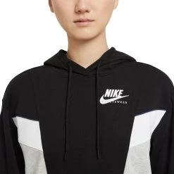 Nike Womens Sportswear Heritage Hoodie -Fitness Equipment Store Rebel 60907901 01 black hi res