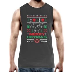 Wod Gear Merry Liftmas Mens Tank - Black 5 Wod Gear Merry Liftmas Mens Tank - Black -Fitness Equipment Store f14f81fb7b3340e79684113408a5fbd0
