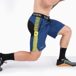FlexProof Shorts - Blue Rock Neon -Fitness Equipment Store flexion1899