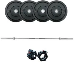 Olympia 15kg Barbell And Bumper Plate Package 70kg