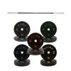 Fitek 20kg Olympic Barbell And Fitek 150kg Bumper Plate Package With Free Barbell Lock Collars