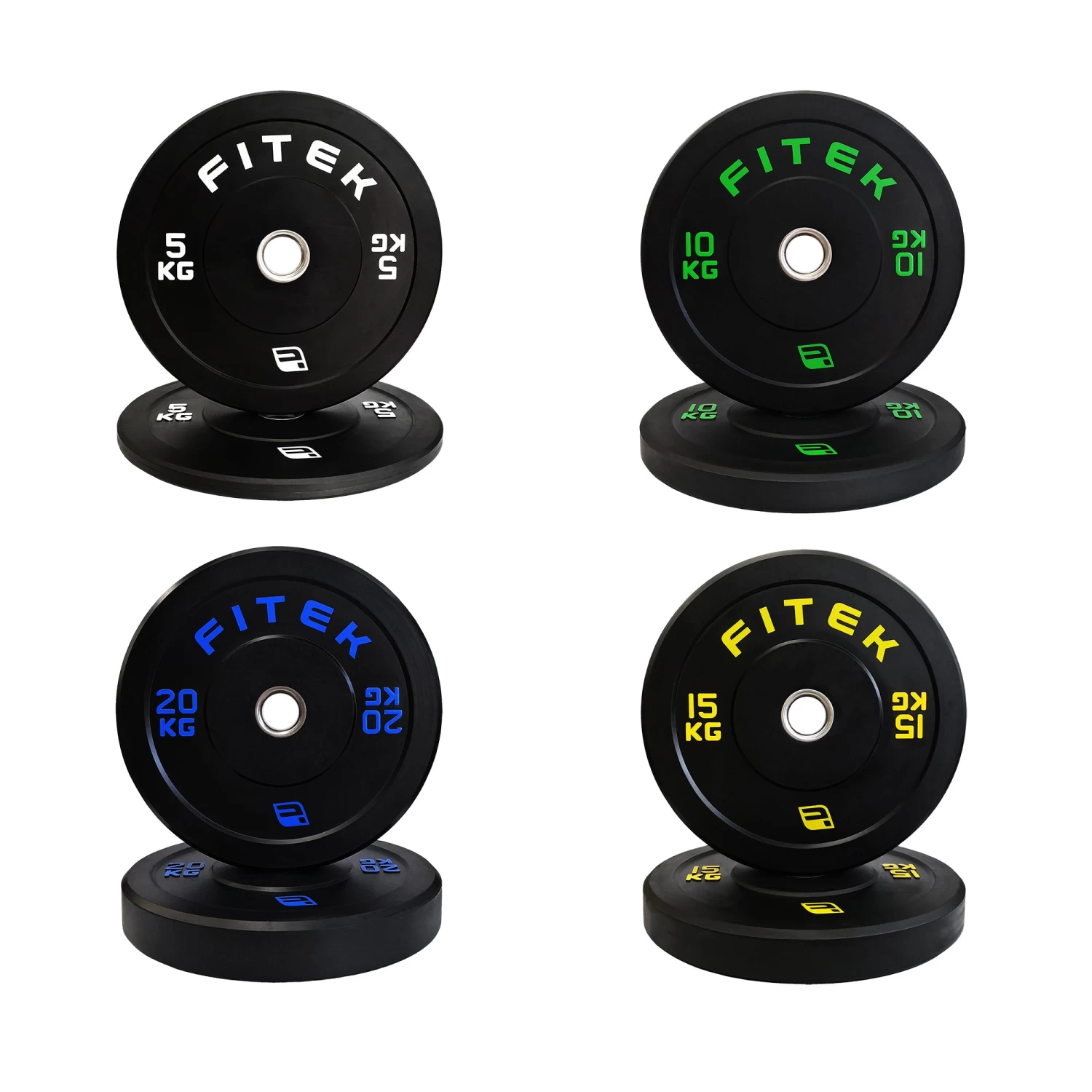 FITEK 100kg Bumper Plate Set + 20Kg Hard Chrome Elite Barbell + Lock Collars 4 FITEK 100kg Bumper Plate Set + 20Kg Hard Chrome Elite Barbell + Lock Collars - Image 2