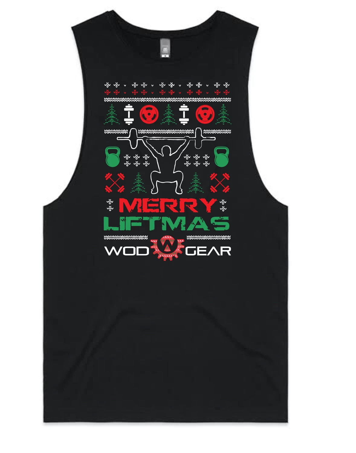 Wod Gear Merry Liftmas Mens Tank - Black 3 Wod Gear Merry Liftmas Mens Tank - Black