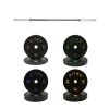 Fitek 20kg Olympic Barbell And 100kg Bumper Plate Package With Free Barbell Lock Collars
