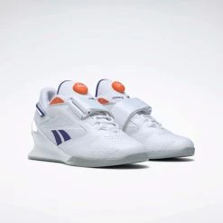 Reebok Legacy Lifter III Pump Women's Weightlifting Shoes - White/Bold Purple/Smash Orange -Fitness Equipment Store image dca443ff d29b 40ec bafb 00cf0936ecc3