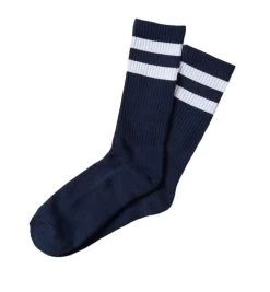 1RM Crew Socks - Navy/White Stripes