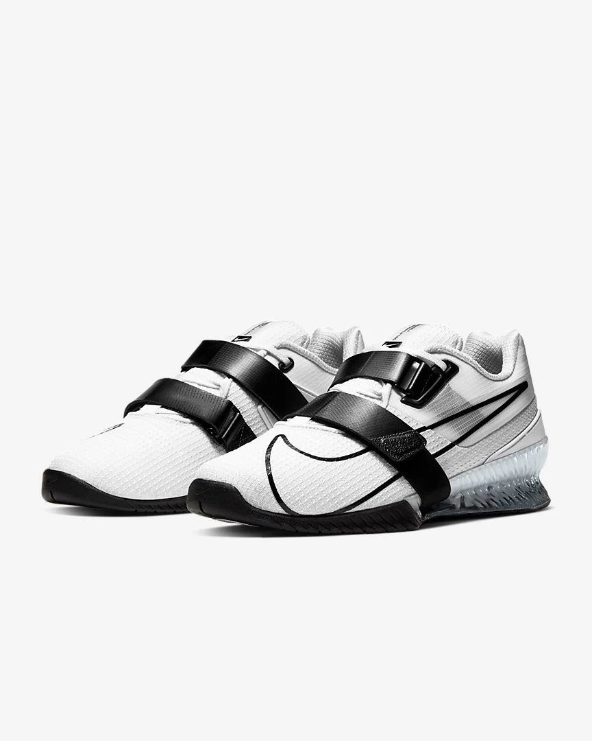 Nike Romaleos 4 Unisex Weightlifting Shoes - White/White/Black 5 Nike Romaleos 4 Unisex Weightlifting Shoes - White/White/Black - Image 3